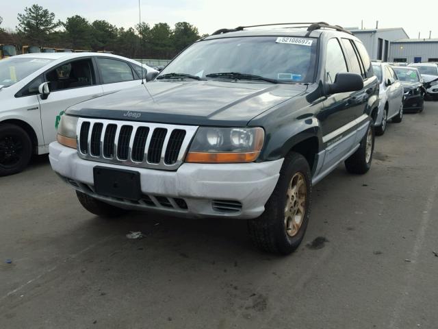 1J4GW48S3YC211353 - 2000 JEEP GRAND CHER GREEN photo 2