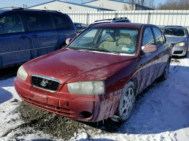 KMHDN45D12U370421 - 2002 HYUNDAI ELANTRA GL RED photo 2