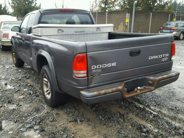 1D7HL12X73S354798 - 2003 DODGE DAKOTA SXT GRAY photo 3