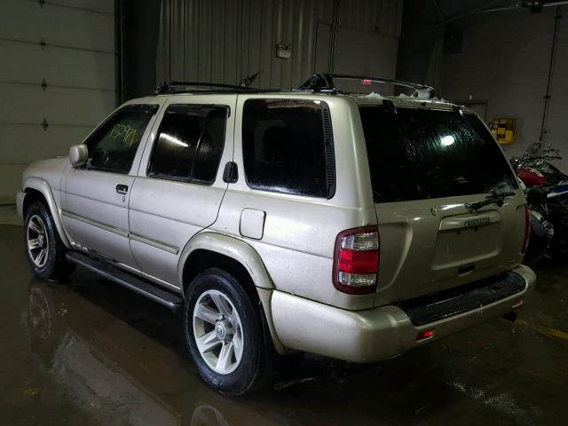 JN8DR09Y42W719501 - 2002 NISSAN PATHFINDER GOLD photo 3