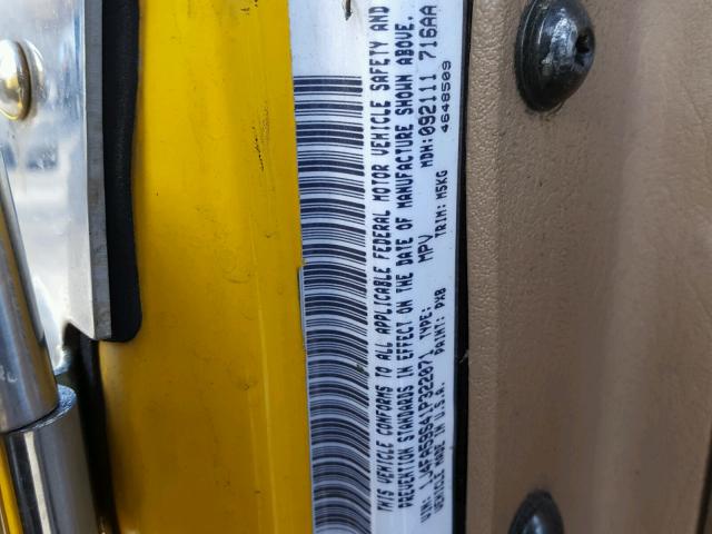 1J4FA59S41P322071 - 2001 JEEP WRANGLER / YELLOW photo 10