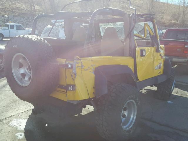 1J4FA59S41P322071 - 2001 JEEP WRANGLER / YELLOW photo 4