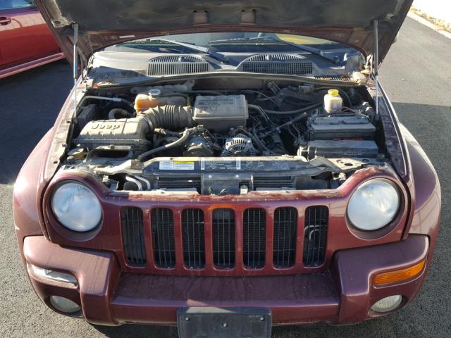 1J8GL58KX3W548946 - 2003 JEEP LIBERTY LI BURGUNDY photo 7