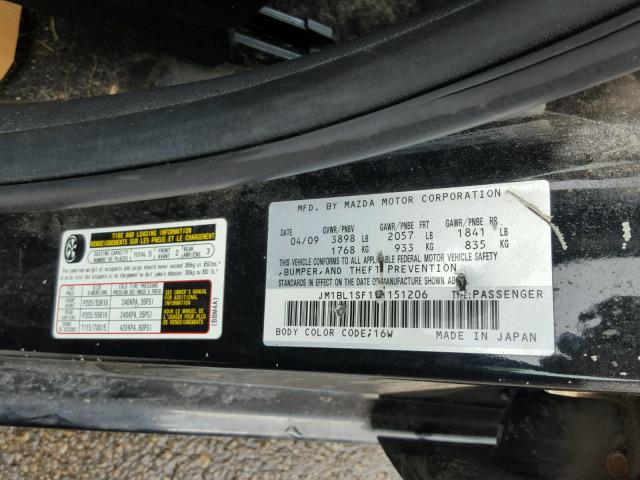 JM1BL1SF1A1151206 - 2010 MAZDA 3 I BLACK photo 10