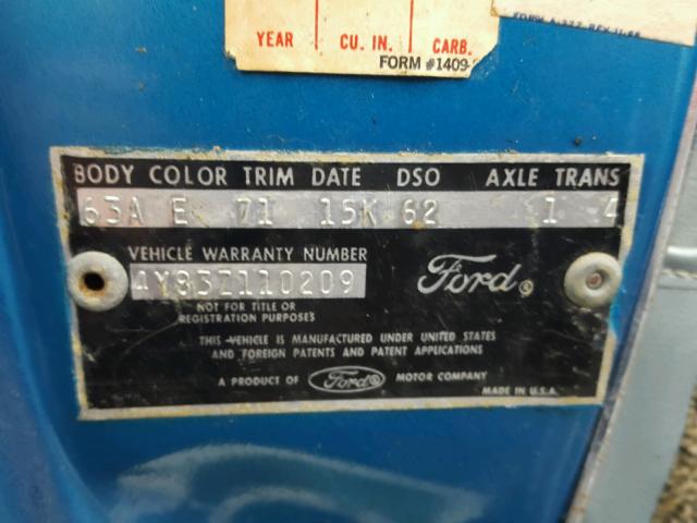 4Y83Z110209 - 1964 FORD THUNDERBIR BLUE photo 10