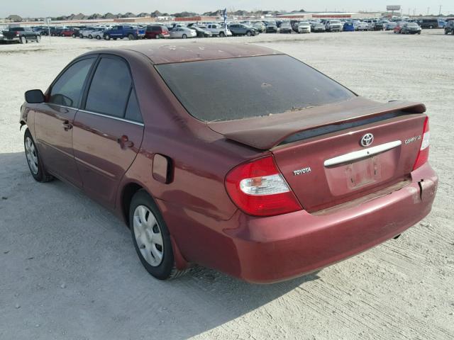 4T1BE32K23U239634 - 2003 TOYOTA CAMRY LE MAROON photo 3