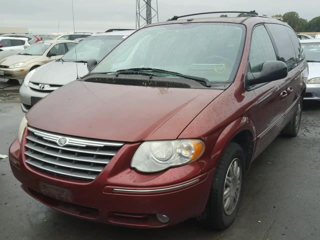 2A8GP64L37R146077 - 2007 CHRYSLER TOWN & COU BURGUNDY photo 2