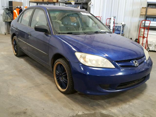 1HGES16425L019785 - 2005 HONDA CIVIC DX BLUE photo 1