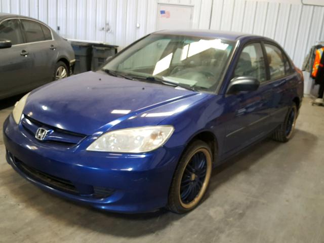 1HGES16425L019785 - 2005 HONDA CIVIC DX BLUE photo 2