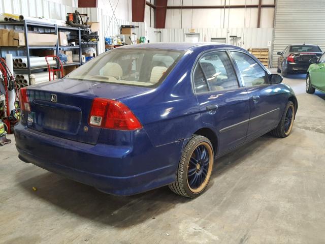 1HGES16425L019785 - 2005 HONDA CIVIC DX BLUE photo 4