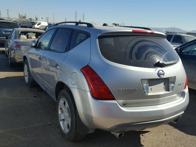 JN8AZ08W93W232265 - 2003 NISSAN MURANO SL SILVER photo 3