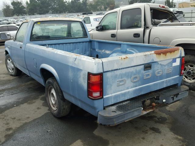 1B7GN14XXJS777000 - 1988 DODGE DAKOTA BLUE photo 3