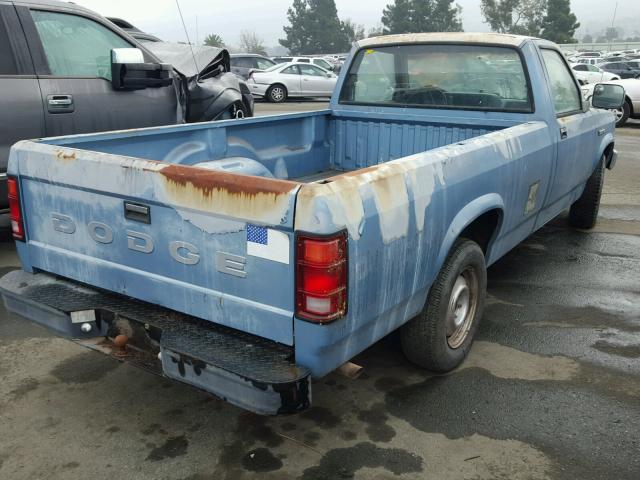 1B7GN14XXJS777000 - 1988 DODGE DAKOTA BLUE photo 4