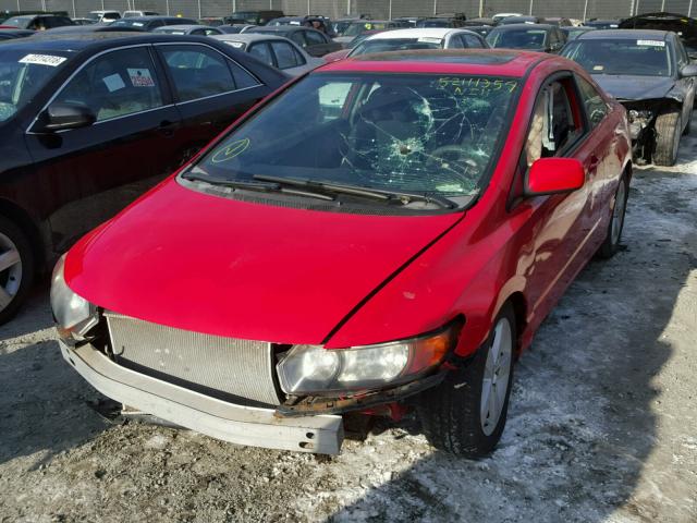 2HGFG12857H556505 - 2007 HONDA CIVIC EX RED photo 2