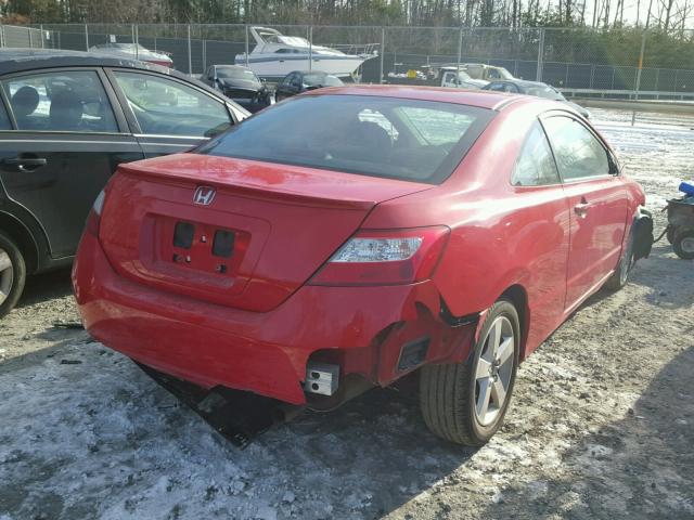 2HGFG12857H556505 - 2007 HONDA CIVIC EX RED photo 4