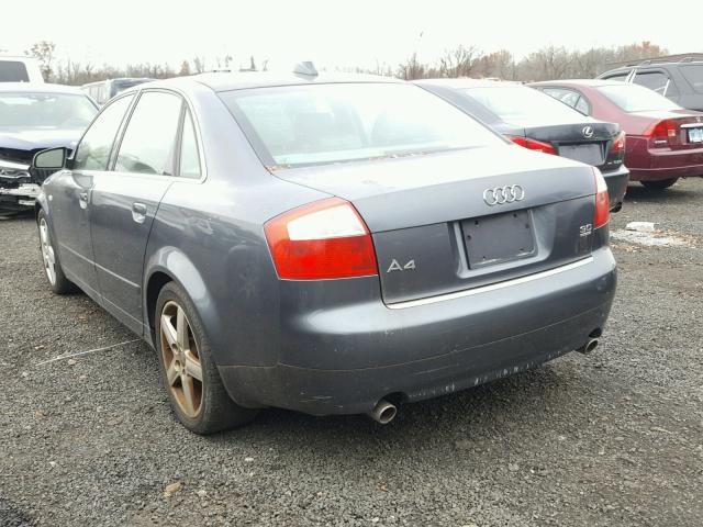 WAULT68E94A230785 - 2004 AUDI A4 3.0 QUA GRAY photo 3