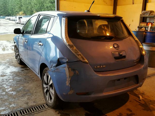 1N4AZ0CP9DC416206 - 2013 NISSAN LEAF S BLUE photo 3