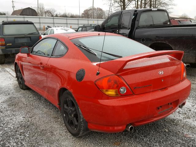 KMHHM65D33U051586 - 2003 HYUNDAI TIBURON RED photo 3