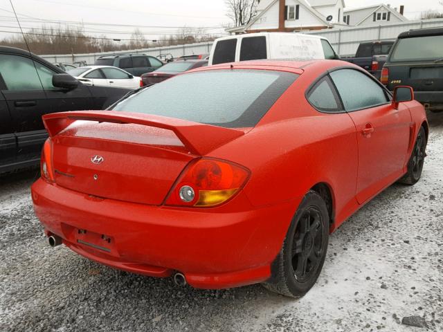 KMHHM65D33U051586 - 2003 HYUNDAI TIBURON RED photo 4