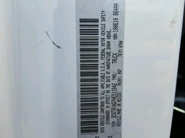 3C6TRVNG7HE511642 - 2017 RAM PROMASTER WHITE photo 10