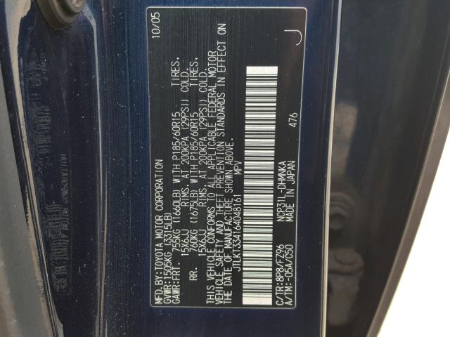 JTLKT334164048161 - 2006 TOYOTA SCION XB Mavi foto 10