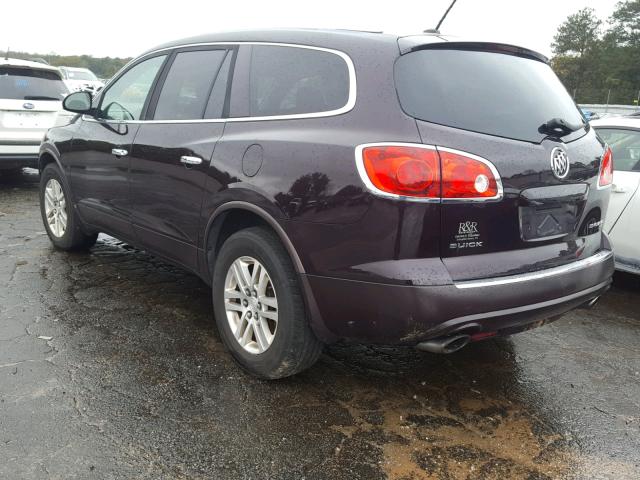 5GAEV13D99J199165 - 2009 BUICK ENCLAVE CX BURGUNDY photo 3