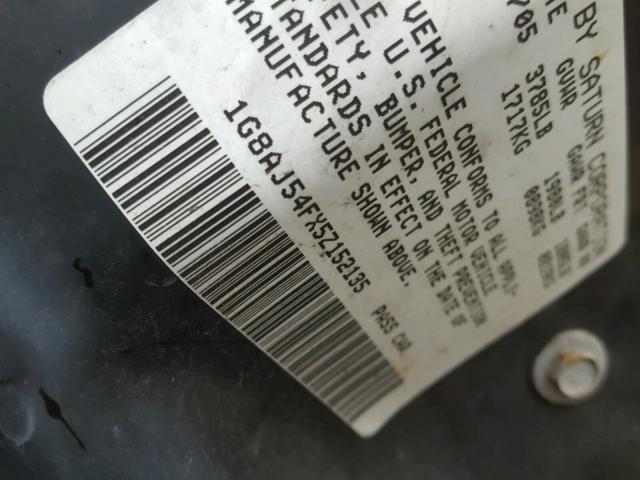 1G8AJ54FX5Z152135 - 2005 SATURN ION LEVEL GRAY photo 10