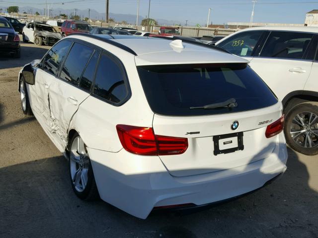 WBA8J1C32HA018336 - 2017 BMW 328 D WHITE photo 3