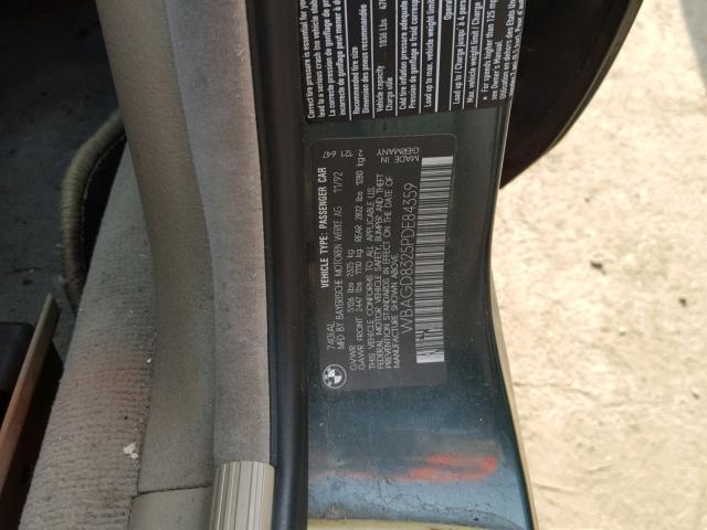 WBAGD8325PDE84359 - 1993 BMW 740 IL AUT GREEN photo 10