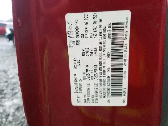 1D7KS28C16J245539 - 2006 DODGE RAM 2500 S 勃艮第红 照片 10