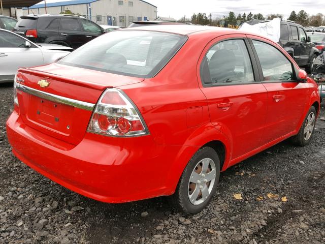 KL1TD5DEXBB142326 - 2011 CHEVROLET AVEO LS RED photo 4