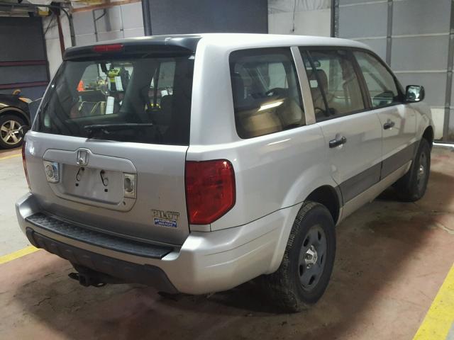 2HKYF18193H614573 - 2003 HONDA PILOT LX SILVER photo 4