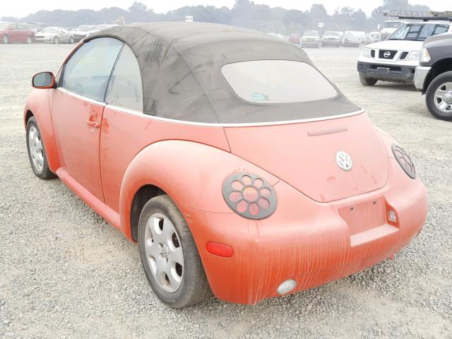 3VWCK21Y63M315486 - 2003 VOLKSWAGEN NEW BEETLE 橙色 照片 3