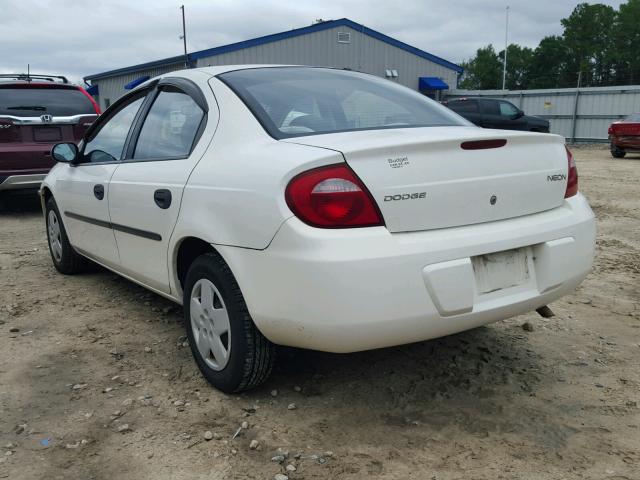 1B3ES26C35D205133 - 2005 DODGE NEON BASE WHITE photo 3