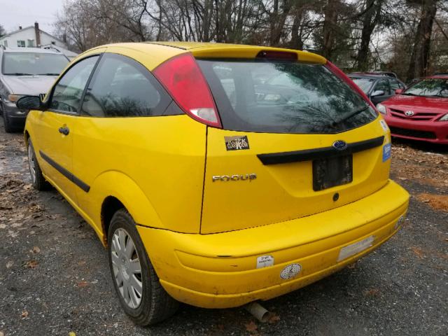 1FAFP31NX7W113081 - 2007 FORD FOCUS ZX3 YELLOW photo 3