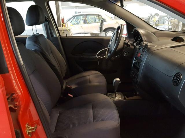 KL1TD66617B694185 - 2007 CHEVROLET AVEO BASE Qırmızı foto 5