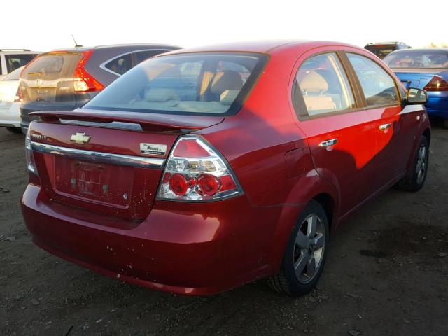 KL1TG56688B001826 - 2008 CHEVROLET AVEO RED photo 4