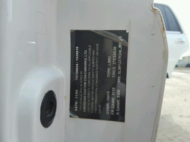 5LMFU27R24LJ18241 - 2004 LINCOLN NAVIGATOR Ақ фото 10