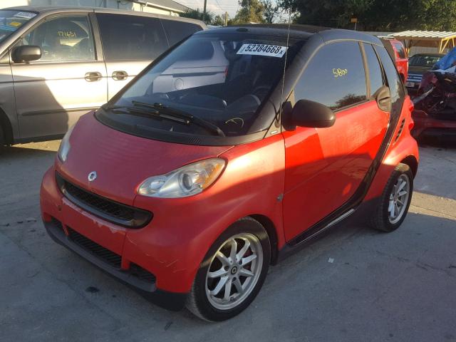 WMEEK31X89K235133 - 2009 SMART FORTWO PAS RED photo 2