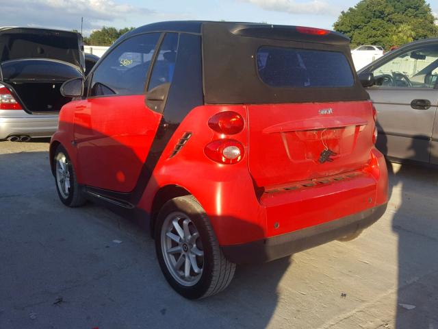 WMEEK31X89K235133 - 2009 SMART FORTWO PAS RED photo 3