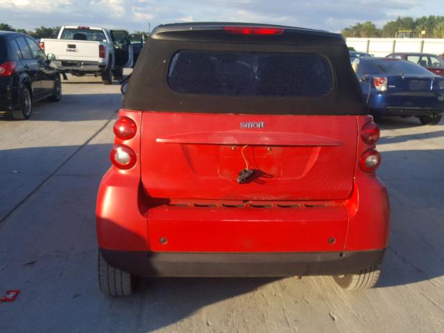 WMEEK31X89K235133 - 2009 SMART FORTWO PAS RED photo 6