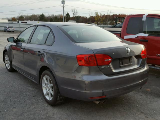 3VW2K7AJ4DM351366 - 2013 VOLKSWAGEN JETTA BASE GRAY photo 3