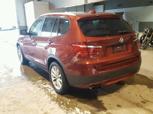 5UXWX9C59D0A27464 - 2013 BMW X3 XDRIVE2 RED photo 3