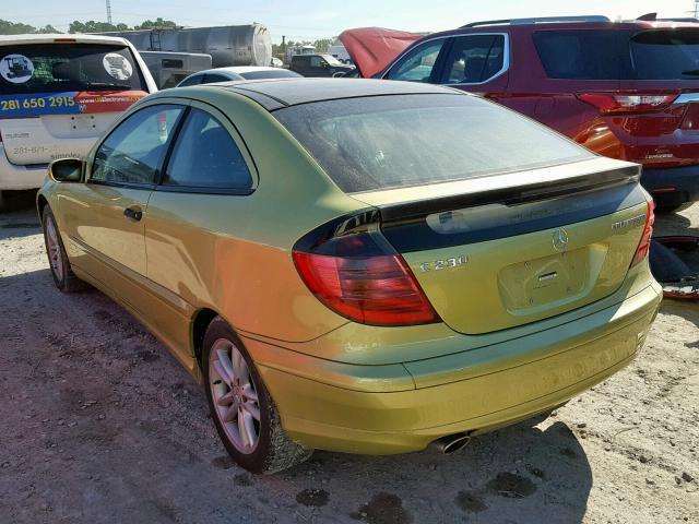 WDBRN47J72A210735 - 2002 MERCEDES-BENZ C 230K SPO GREEN photo 3