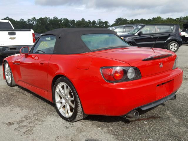 JHMAP1145YT008093 - 2000 HONDA S2000 RED photo 3