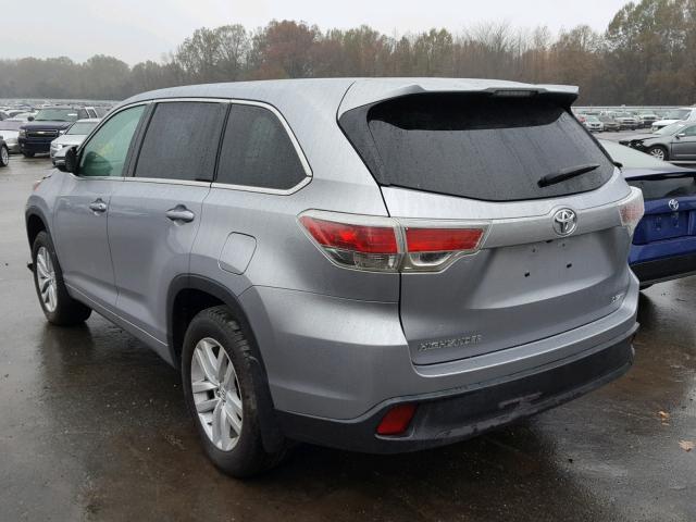 5TDBKRFH3FS101950 - 2015 TOYOTA HIGHLANDER SILVER photo 3