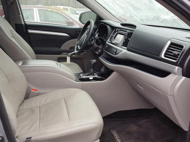 5TDBKRFH3FS101950 - 2015 TOYOTA HIGHLANDER SILVER photo 5