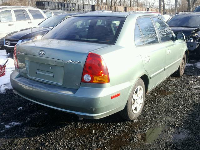 KMHCG45C43U424311 - 2003 HYUNDAI ACCENT GL GREEN photo 4