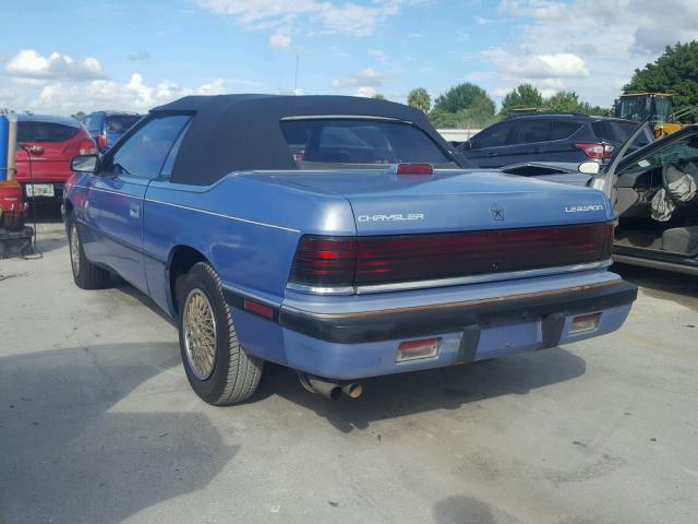 1C3XU4530NF190016 - 1992 CHRYSLER LEBARON 蓝色 照片 3