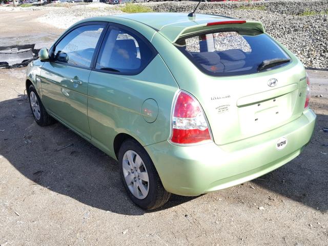 KMHCM3AC4AU184392 - 2010 HYUNDAI ACCENT BLU GREEN photo 3